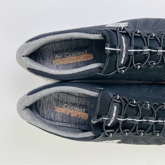 Skechers Gratis Black Walking Running Shoes Bungee Laces Slip On Women’s Size 10 - Picture 7 of 11